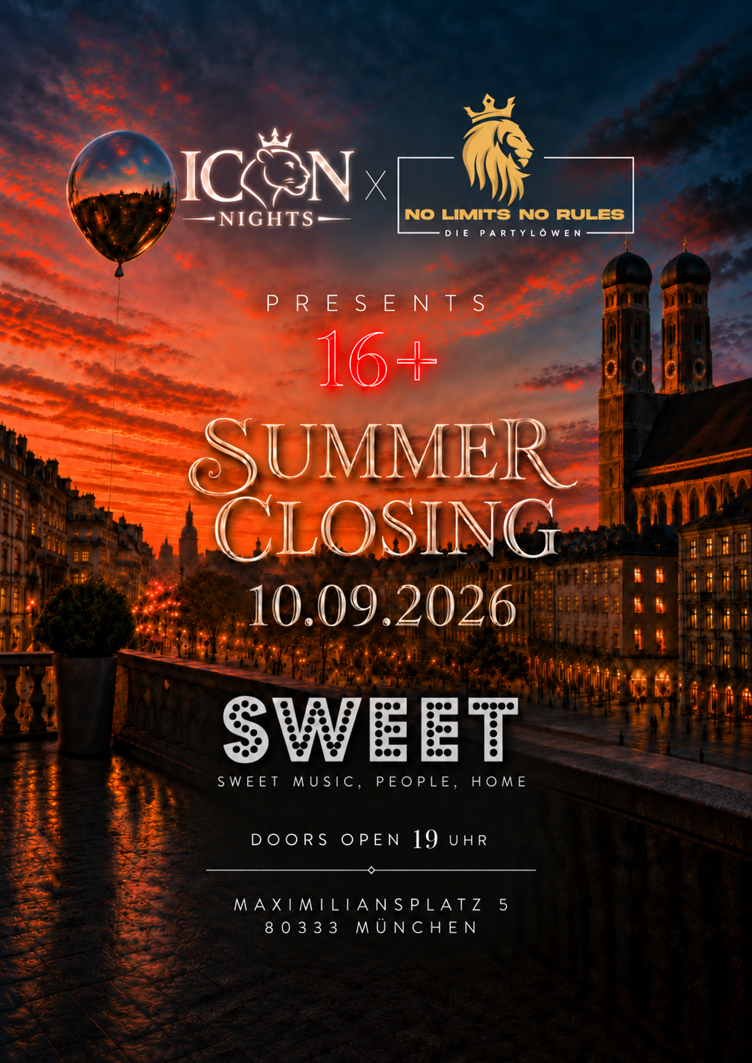 ICON NIGHTS 16+ · Sweet Club München · 10. September 2026